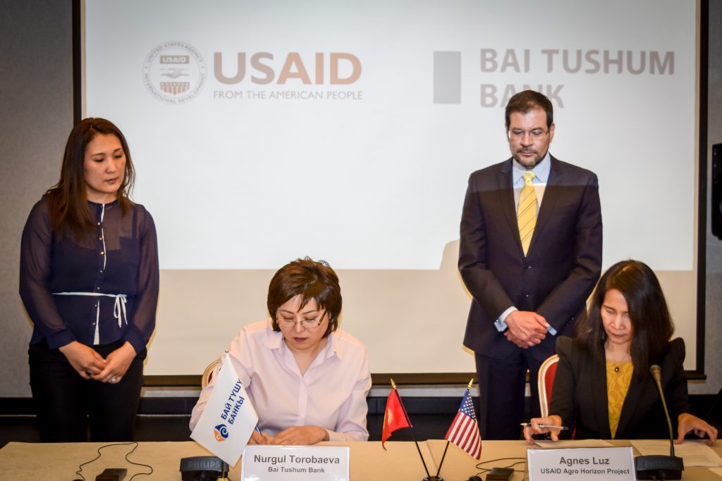 USAID kyrgyzstan AgroHorizon bank partnerships signing MOU