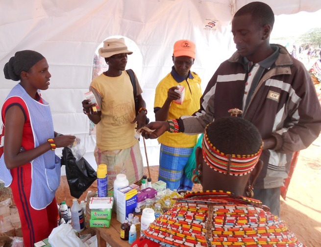 Kenya REGAL-AG Lucy Katap Lemantile, community animal health worker in Oldonyiro at market