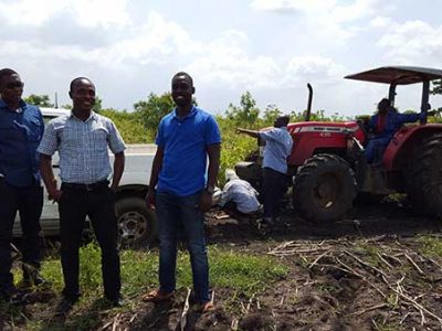 AgFin Ghana ASI project; men with tractor