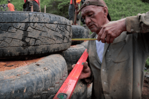 Colombia PAR Man Measuring Tires