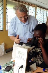 Dr. Hameed with participant in the lab