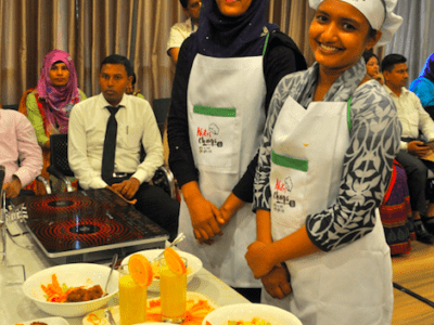 Women in cooking competition in Bangladesh