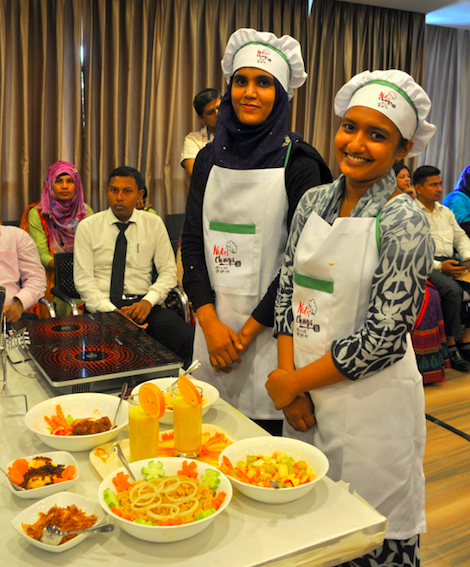 Women in cooking competition in Bangladesh