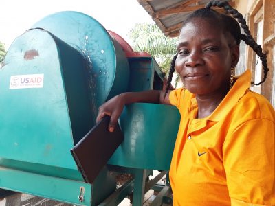 Tanzania_NAFAKA_Alexia_VBAA with rice thresher