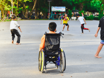Thailand_disabled boy in park