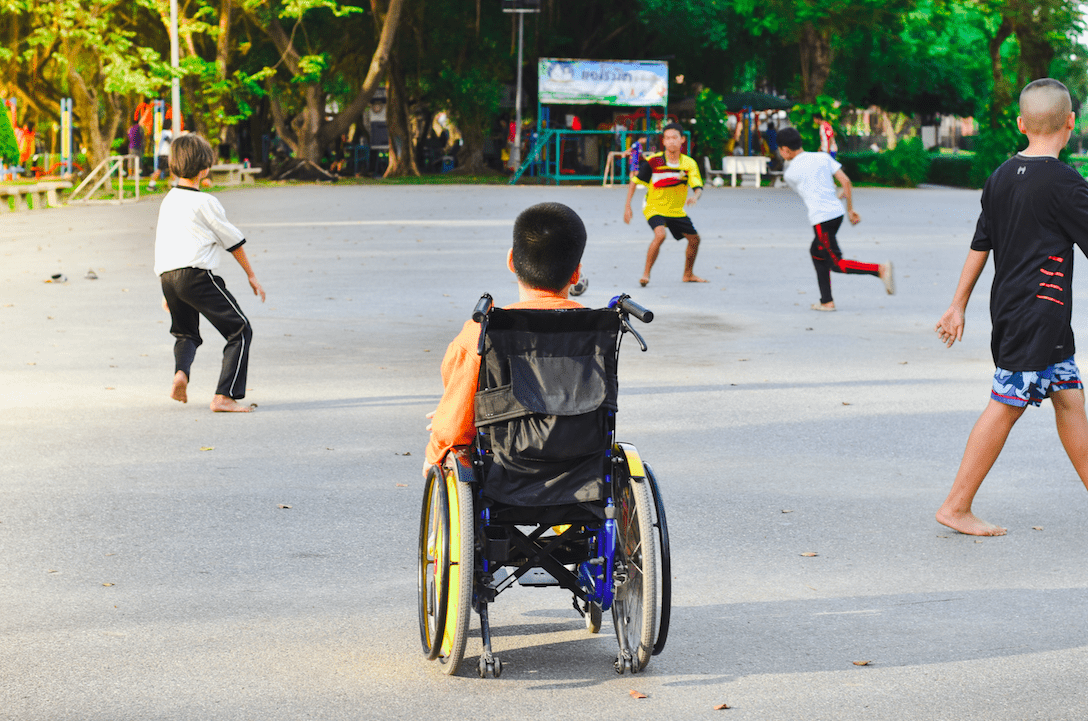 Thailand_disabled boy in park