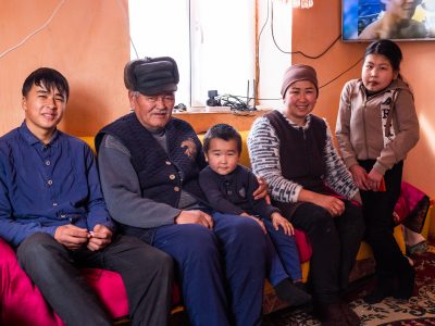 Entrepreneur Anara Erkebaeva's (right, standing) bakery business is truly a family affair